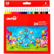 تصویر مداد رنگی ۲۴ رنگ اونر جعبه مقوایی 