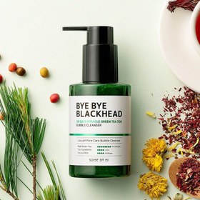 تصویر ژل شستشو حبابی چای سبز سام بای می حجم 120 میل Some By Mi Cleanser Bubble Bye Bye Blackhead 120ml