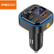 تصویر شارژر فندکی 15 وات و پخش کننده FM خودرو رسی مدل RQ08 Recci 15W Car Charger and FM Player RQ08