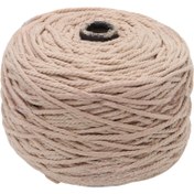 تصویر نخ مکرومه کتان پنبه ۴ میل ۱۵۰ گرمی کرم رنگ 