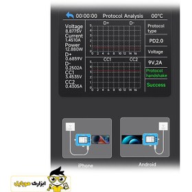 تصویر تستر و آنالایزر شارژ حرفه ای آیفون و اندروید JCID CD01 