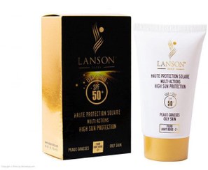 تصویر کرم ضد آفتاب و ضد چروک لنسون شماره 2 مناسب پوست چرب SPF50 Lanson sunscreen and anti wrinkle Multi action for oily skin NO. 2 SPF50 Cream 40ml