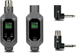 تصویر وایرلس میکروفون و ویولن Uziurl Wireless Microphone Transmitter Receiver Plugged Into XLR Wireless Microphone System for Dynamic 48v Condenser Mic, Easy to Use