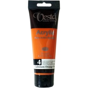 تصویر رنگ اکریلیک وستا 75 میل کد 4 نارنجی Vesta acrylic 75 ml, code 4, Cadmium Orange Hue