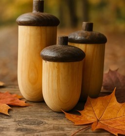 تصویر بلوط‌های چوبی دکوری 