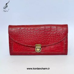 تصویر کیف پول چرم زنانه مدل سما طرح ساده 