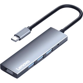 تصویر هاب USB-C لنوو 5 پورت مدل Lenovo Docking Lenovo USB-C Hub Lenovo Docking With 5 Ports