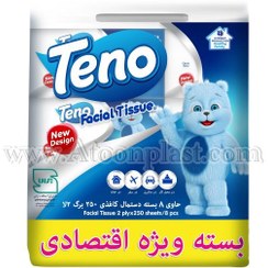 تصویر دستمال کاغذی اقتصادی ۸ عددی تنو درجه یک 