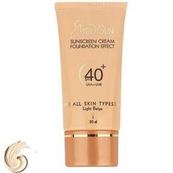 تصویر کرم پودر مدیسان مدل For All Skin SPF40 Light Beige حجم میلی لیتر 