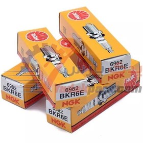 تصویر شمع پژو 405 NGK پایه کوتاه V POWER ژاپن (بسته۴عددی) NGK Spark Plug BKR6E 93840 JAPAN