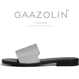 تصویر صندل توران گازولین مشکی نقره ای – GAAZOLIN Turan Sandals Silver Shine 