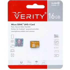 تصویر رم میکرو 16 گیگ وریتی Verity U106 U1 95MBs بدون خشاب 