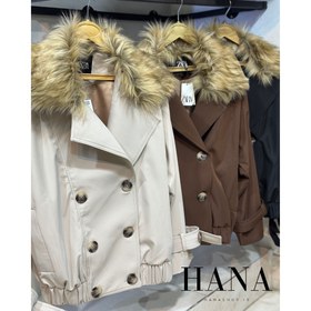 تصویر کت زنانه یقه خزدار | مدل آتین | رنگبندی 