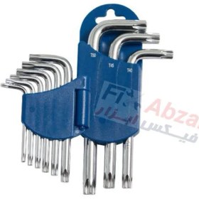 تصویر مجموعه 9 عددی آچار آلن ستاره ای لیکوتا مدل 2TX10091DPM LICOTA 9 PCS SHORT TYPE TORX KEY WRENCH SET MODEL 2TX10091DPM