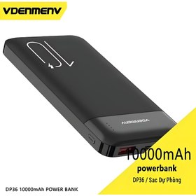 تصویر پاوربانک Denmen 10W 10000mAh مدل DP36 سفید پاوربانک دنمن مدل DP36 سفید