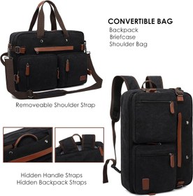 تصویر CoolBELL Laptop Backpack Briefcase Shoulder Bag 3 in 1 Convertible Bag Messenger Bag for Bussiness School and Travel for Men Women - ارسال 15 الی 20 روز کاری 