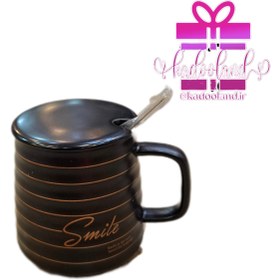 تصویر ماگ خطی اسمایل - سفید 