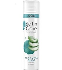 تصویر ژل اصلاح زنانه ژیلت Satin Care حجم ۲۰۰ میل با عصاره آلوئه‌ورا 