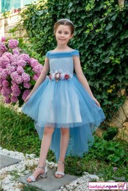 تصویر سفارش لباس مجلسی دخترانه ارزان برند MONİTA KİDS رنگ آبی کد ty92674534 