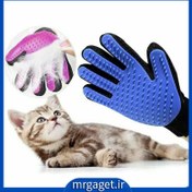 تصویر دستکش شانه ، ماساژ سگ و گربه تروتاچ _ پنج انگشتی ا True Touch Dog & Cat Deshedding Glove True Touch Dog & Cat Deshedding Glove