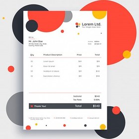 تصویر فاکتور و صورتحساب چند منظوره – Colorful invoice template 