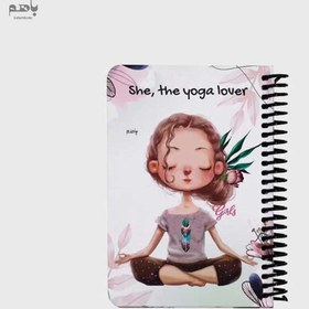 تصویر دفتر یادداشت دات نوت مدل سیمی A6 سری دختران (عاشق یوگا) 1 