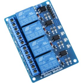 تصویر ماژول رله ۴ کاناله ۵ ولت با اپتوکوپلر 