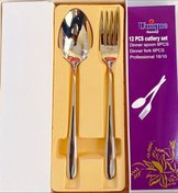 تصویر قاشق و چنگال یونیک طرح دونا استیل ضد زنگ 