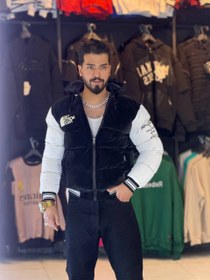 تصویر کاپشن دورو استین دو رنگ - 2XL 