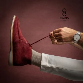 تصویر بوت مردانه چرم جیر کد ۰۳۰ رنگ مشکی 