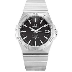 تصویر ساعت مچی زنانه امگا کانستلیشن بند استیل صفحه مشکی 