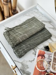 تصویر شال نخی تابستانه - سبز يشمي 