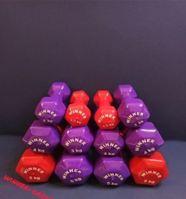 تصویر دمبل ایروبیک بانوان روکش دار سیلیکونی وینر گروپ womensaerobic dumbbells