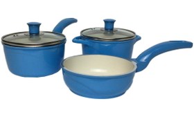 تصویر سرویس قابلمه ۵ پارچه گرانیت نوزاد عروس تفلون مدل ویکتوریا رنگ Aroos Teflon 5Pcs Granite Baby Set Pot Victoria Model