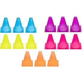 تصویر مانع تمرین قیفی در 4 رنگ مجموعه 15 عددی 