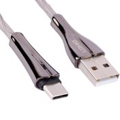 تصویر کابل دیتا و فست شارژ تایپ سی لایت دار LDNIO الدنیو مدل LS461 به طول یک متر با بافت محافظ و محکم دراگون 