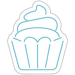 تصویر طرح وکتور کاپ‌کیک برای نئون فلکسی و برش لیزر 