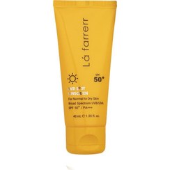 تصویر کرم ضد آفتاب لافارر SPF50 مناسب پوست خشک و معمولی حجم ۴۰ میلی لیتر بی رنگ 