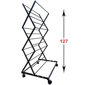 تصویر رخت آویز سیار و جمع شو ۱۵ ردیف رنگ مشکی 
