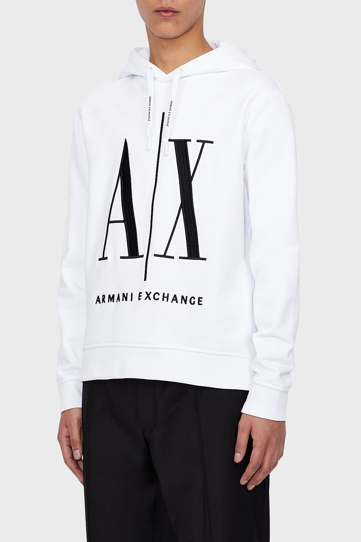 Armani exchange sales white hoodie