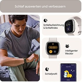 تصویر Fitbit Sense, Advanced Smartwatch with Tools for Heart Health, Stress Management & Skin Temperature Trends, Carbon/Graphite Stainless Steel 