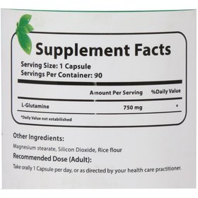 تصویر کپسول ال گلوتامین 750 میلی گرم نورم لایف 90 عدد Norm Life L Glutamine 750 mg 90 Capsules 