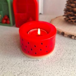 تصویر شمع فانوسی هندونه یلدایی + وارمر 