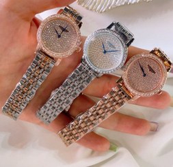 تصویر ساعت مچی عقربه ای زنانه لونجین نگینی - نقره‌ای LONGINES