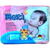 تصویر پوشک کامل بچه مرسی merci نوزادی شماره 1 بسته 22 عددی Merci Baby Diaper New Born No1 22pcs