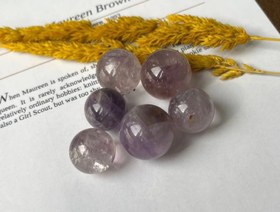 تصویر گوی سنگ‌آمیتیست سوسنی سنگ اصل طبیعی کلکسیونی - ۲۰گرم 