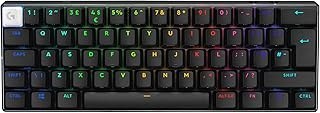 تصویر صفحه کلید بازی بی سیم Logitech G Pro x 60 Lightspeed ، صفحه کلید مکانیکی TKL 60 ٪ TKL 60 ٪ برای رایانه های شخصی ویندوز ، LightSync RGB ، کلید PBT دوتایی ، سوئیچ های لمسی نوری GX - سیاه Logitech G PRO X 60 LIGHTSPEED Wireless Gaming Keyboard, Ultra Compact TKL 60% Mechanical Keyboard for Windows PC, LIGHTSYNC RGB, Dual-Shot PBT Keycaps, GX Optical Tactile Switches - Black