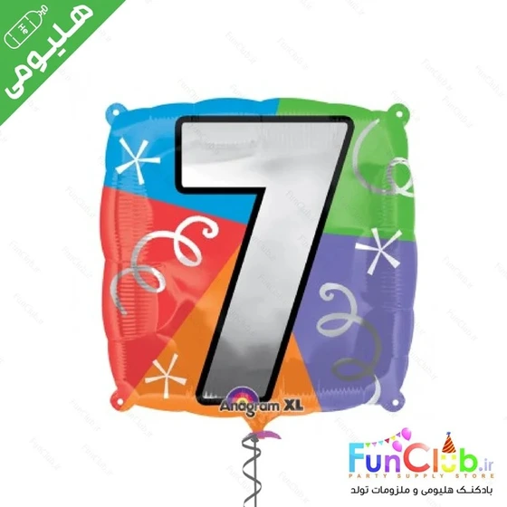 خرید و قیمت بادکنک هلیومی فویلی سایز استاندارد مربع عدد 7 هفت (دو طرفه ...
