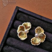 تصویر گوشواره گل مرواریدی 