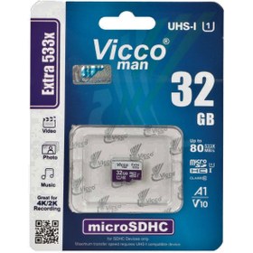 تصویر کارت حافظه microSDHC ویکومن مدل 533X کلاس 10 استاندارد UHS-I U1 سرعت 80MBps ظرفیت 32 گیگابایت 